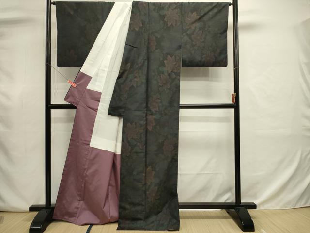 平和屋着物■本場大島紬 草花文 正絹 逸品 DABJ9045ya