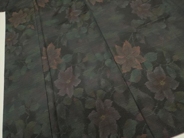 平和屋着物■本場大島紬 草花文 正絹 逸品 DABJ9045ya