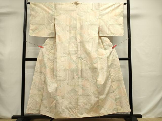 平和屋着物■上質な紬 幾何学文 正絹 逸品 DABJ9051ya