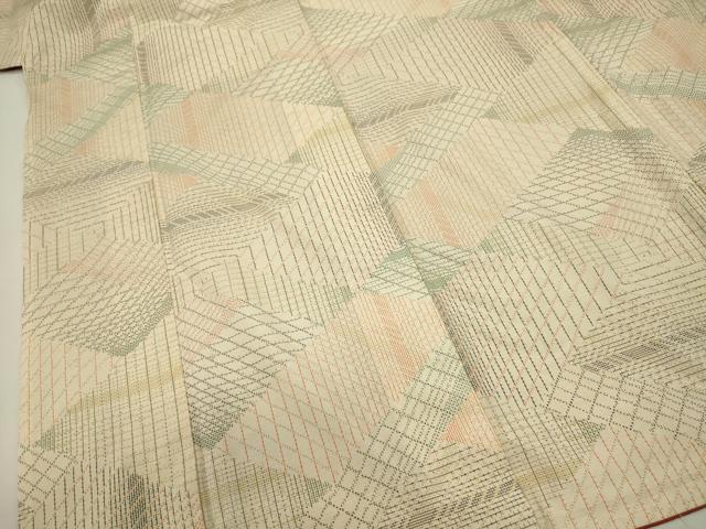 平和屋着物■上質な紬 幾何学文 正絹 逸品 DABJ9051ya