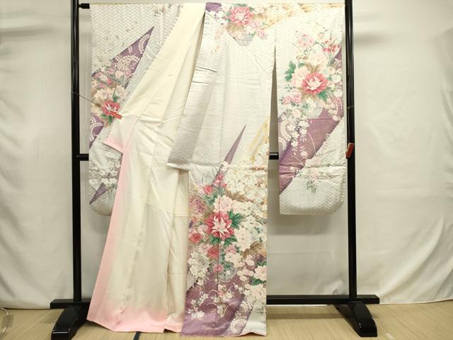 平和屋着物■豪華振袖 渡橋花文 牡丹 金彩 正絹 逸品 DABJ9055ya