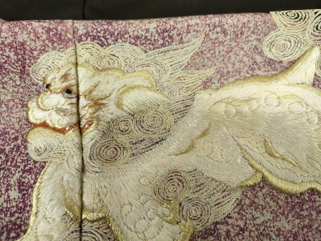 平和屋着物■豪華黒留袖 刺繍 唐獅子 金銀糸 正絹 逸品 DABJ9069ya
