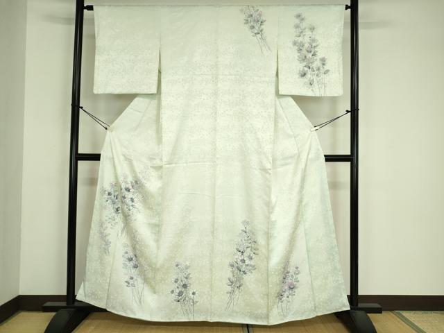 平和屋着物■訪問着 手描き 草花文 正絹 逸品 DABJ9074ya