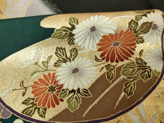 平和屋着物■豪華黒留袖 駒刺繍 道長花松文 金彩 正絹 逸品 DABJ9091ya