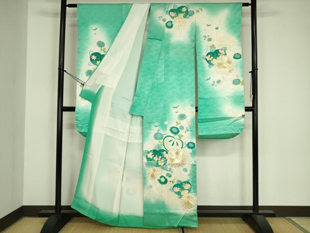 平和屋着物■豪華振袖 駒刺繍 草花文 暈し染め 金彩 正絹 逸品 DABJ9101ya
