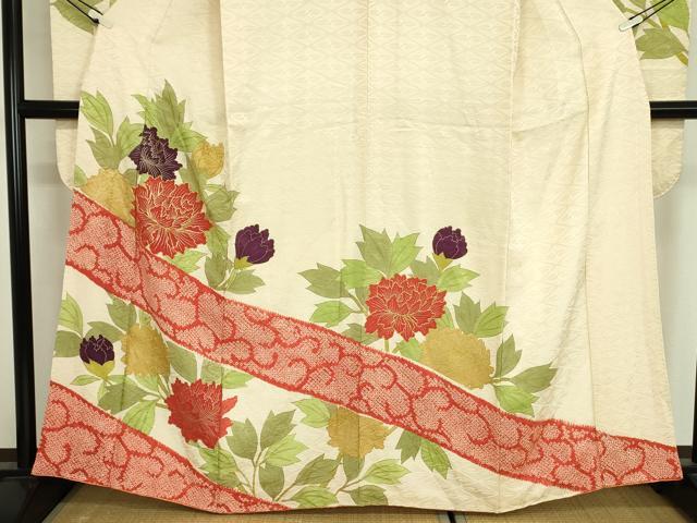 平和屋着物■豪華振袖 駒刺繍 絞り 牡丹唐草文 金彩 正絹 逸品 DABJ9102ya