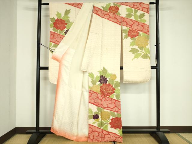 平和屋着物■豪華振袖 駒刺繍 絞り 牡丹唐草文 金彩 正絹 逸品 DABJ9102ya