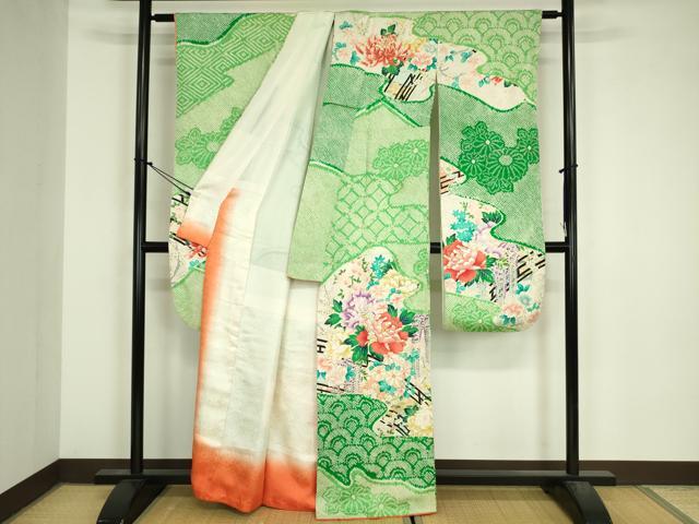 平和屋着物■豪華振袖 駒刺繍 絞り 道長吉祥花文 金彩 正絹 逸品 DABJ9103ya