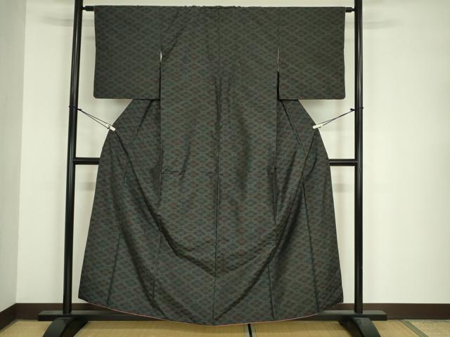 平和屋着物■本場大島紬 花菱文 正絹 逸品 DABJ9107ya