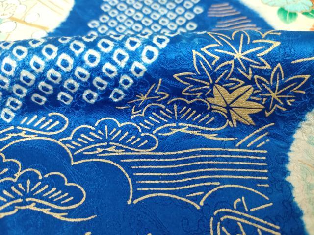 平和屋着物■豪華振袖 駒刺繍 絞り 扇面草花文 牡丹 金彩 正絹 逸品 DABJ9117ya
