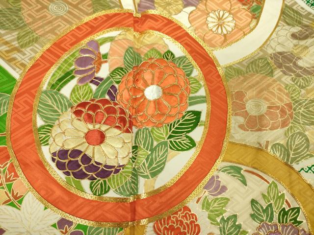 平和屋着物■豪華振袖 駒刺繍 草花丸文 金彩 正絹 逸品 DABJ9120ya
