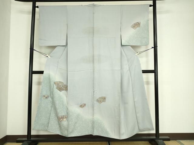 平和屋着物■中国三大刺繍 スワトウ刺繍 汕頭刺繍 訪問着 地紙花文 暈し染め 正絹 逸品 DABJ9124ya