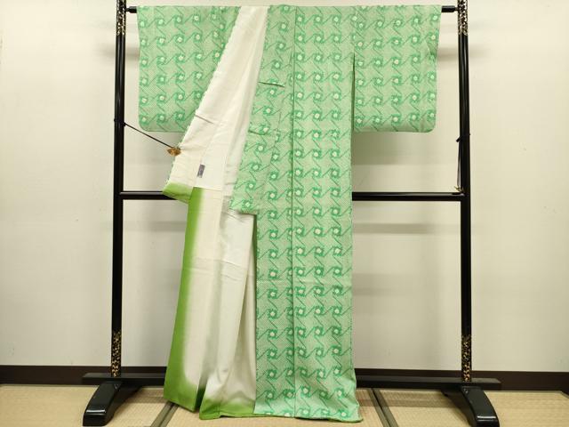 平和屋着物■上質な小紋 総絞り 幾何学文 正絹 逸品 DABJ9139ya