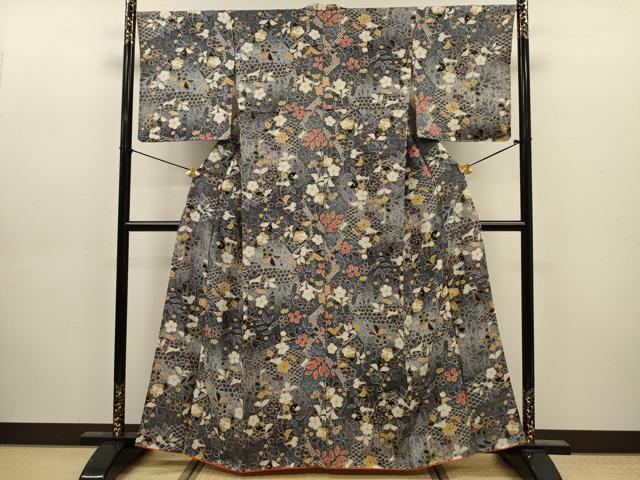 平和屋着物■上質な小紋 辻が花 暈し染め 金彩 正絹 逸品 DABJ9156ya