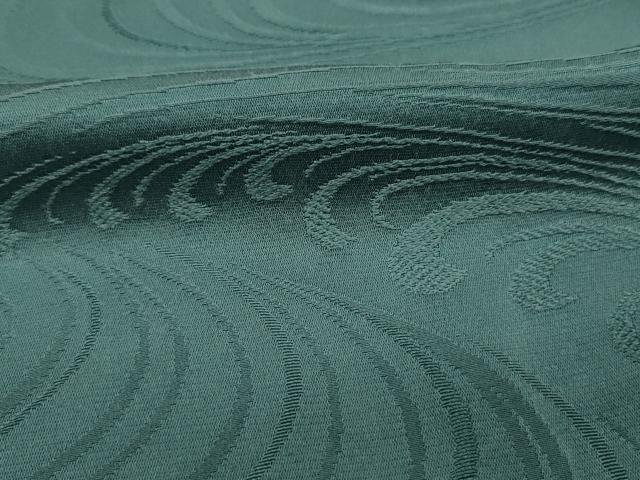 平和屋着物■上質な色無地 流水地紋 青碧色 正絹 逸品 DABJ9164ya