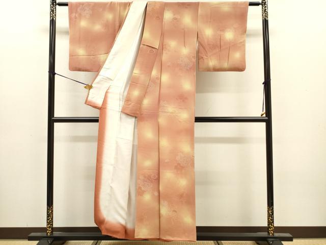 平和屋着物■上質な小紋 草花文 暈し染め 正絹 逸品 DABJ9167ya