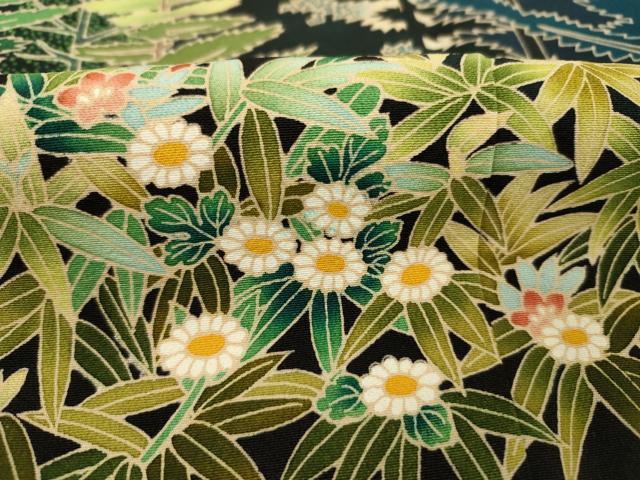 平和屋着物■豪華黒留袖 友禅 作家物 風景花松文 正絹 逸品 DABJ9169ya