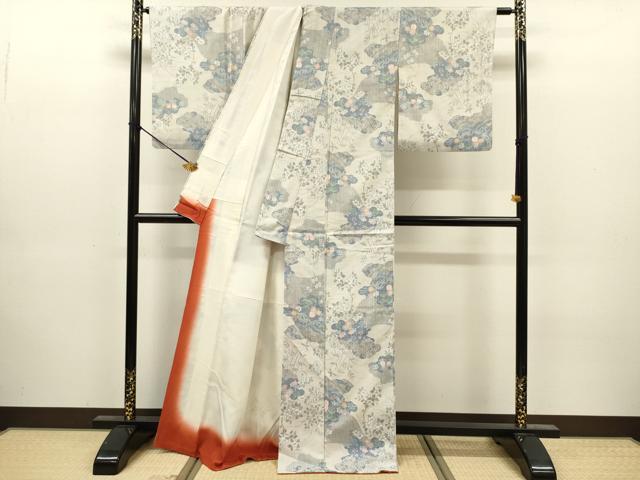 平和屋着物■上質な紬 草花文 正絹 逸品 DABJ9171ya
