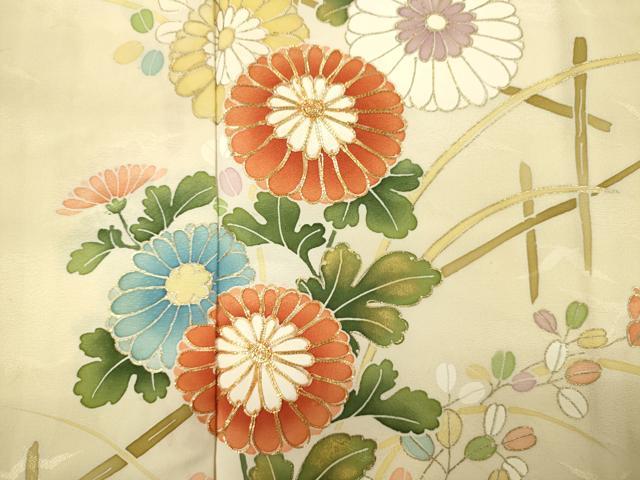 平和屋着物■訪問着 駒刺繍 草花文 暈し染め 金彩 正絹 逸品 DABJ9172ya