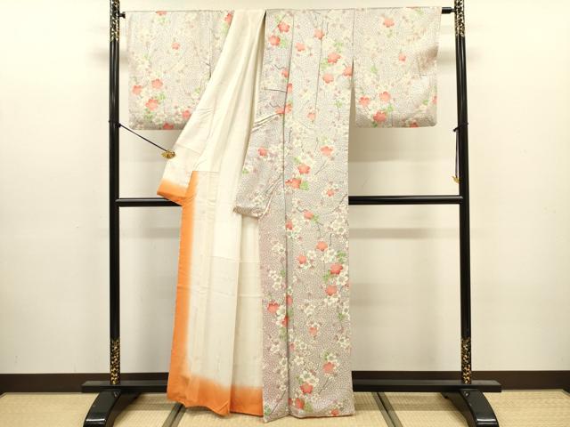 平和屋着物■上質な小紋 枝梅文 正絹 逸品 DABJ9181ya