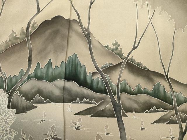 平和屋着物■訪問着 風景文 暈し染め 正絹 逸品 DABJ9196ya