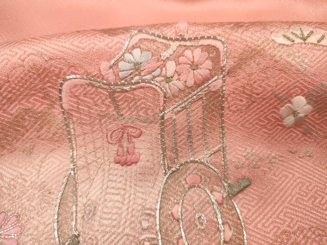 平和屋着物■訪問着 駒刺繍 御所車花松文 暈し染め 金銀彩 やまと誂製 正絹 逸品 DABJ9206ya