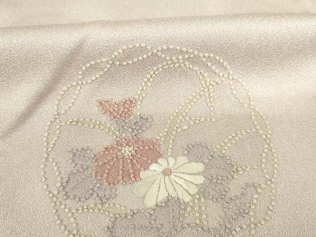 平和屋着物■中国三大刺繍 相良刺繍 総刺繍 訪問着 花丸文 正絹 逸品 DABJ9222ya