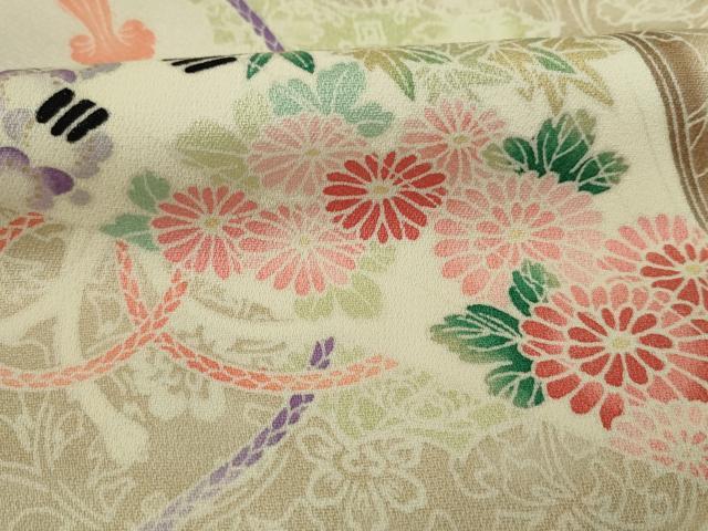 平和屋着物■訪問着 檜扇花文 暈し染め 金彩 正絹 逸品 DABJ9238ya