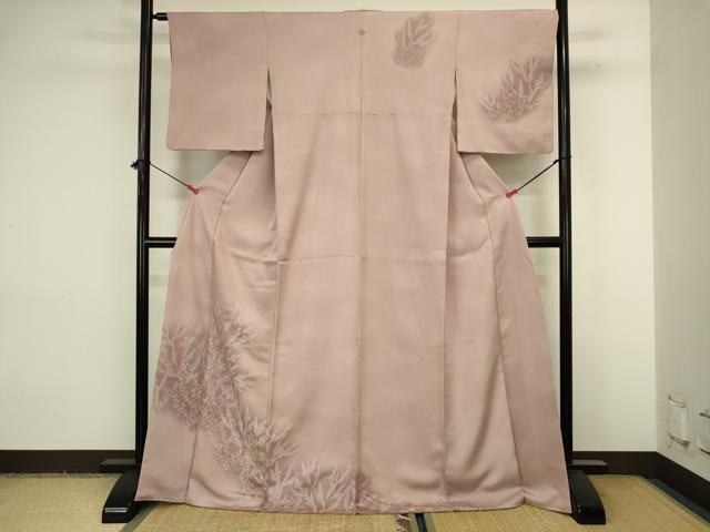 平和屋着物■訪問着 枝葉文 暈し染め ロング丈 正絹 逸品 DABJ9240ya