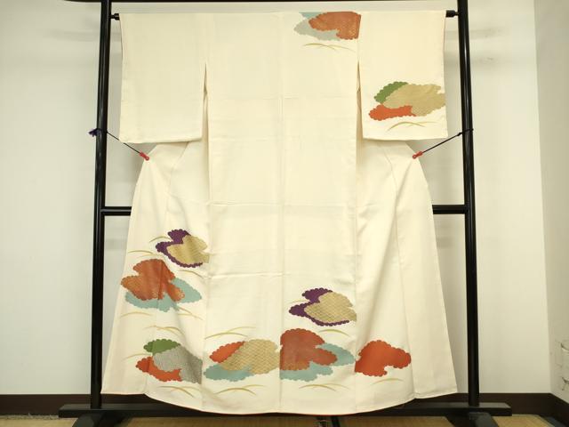 平和屋着物■訪問着 雲取り芝草文 金彩 正絹 逸品 DABJ9242ya