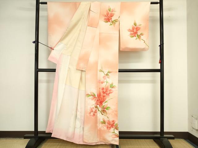 平和屋着物■訪問着 草花文 暈し染め 正絹 逸品 DABJ9246ya
