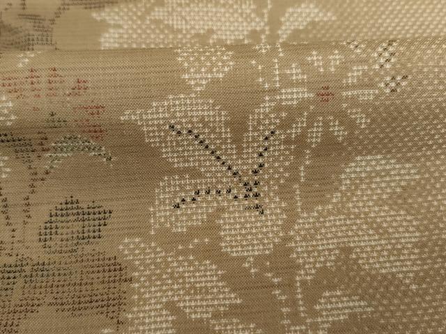 平和屋着物■本場大島紬 9マルキ 草花間道 正絹 逸品 DABJ9265ya