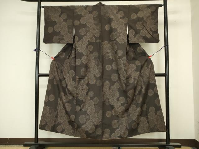 平和屋着物■上質な紬 菊尽くし 正絹 逸品 DABJ9268ya