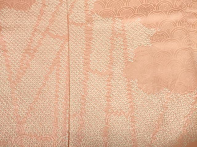 平和屋着物■訪問着 絞り 青海波花地紋 竹 正絹 逸品 DABJ9275ya