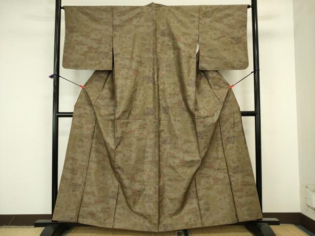平和屋着物■本場大島紬 7マルキ 風景花文 正絹 逸品 DABJ9276ya