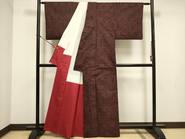 平和屋着物■本場大島紬 7マルキ 亀甲花文 正絹 逸品 DABJ9294ya