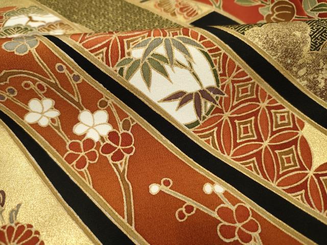 平和屋着物■豪華黒留袖 駒刺繍 束ね熨斗花文 金彩 ロング丈 正絹 逸品 DABJ9296ya