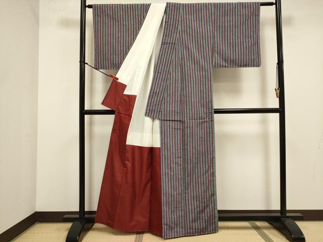 平和屋着物■上質な紬 間道 正絹 逸品 未使用 DABJ9302ya