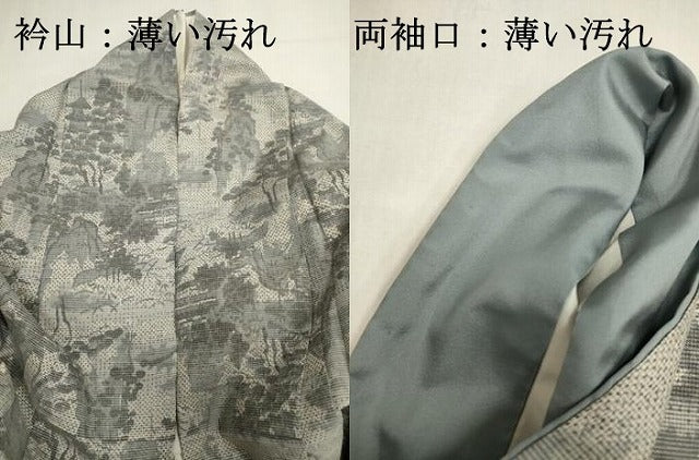 平和屋着物■上質な紬 風景文 正絹 逸品 DABJ9311ya