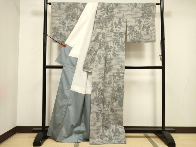 平和屋着物■上質な紬 風景文 正絹 逸品 DABJ9311ya