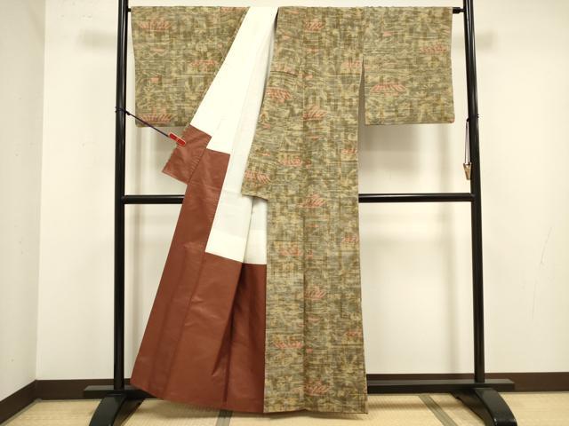 平和屋着物■上質な紬 風景文 正絹 逸品 DABJ9315ya