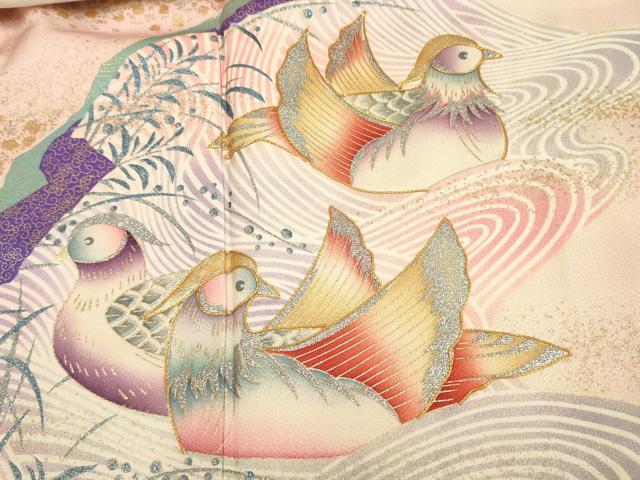 平和屋着物■豪華振袖 駒刺繍 流水鴛鴦松文 暈し染め 金銀彩 正絹 逸品 DABJ9317ya