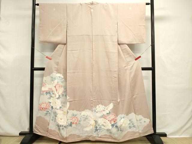 平和屋着物■豪華色留袖 飛鶴花文 牡丹 正絹 逸品 DABJ9321ya