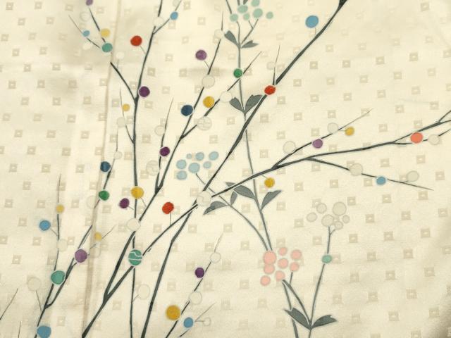 平和屋着物■訪問着 刺繍 枝花文 正絹 逸品 DABJ9327ya