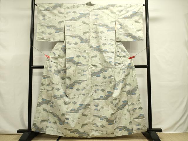 平和屋着物■本場白大島紬 7マルキ 総絣 風景文 正絹 逸品 DABJ9333ya