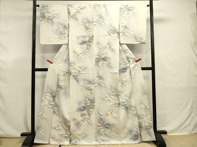 平和屋着物■上質な小紋 草花文 暈し染め 正絹 逸品 DABJ9342ya