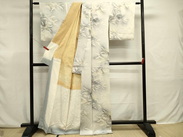 平和屋着物■上質な小紋 草花文 暈し染め 正絹 逸品 DABJ9342ya