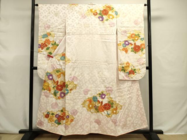 平和屋着物■豪華振袖 駒刺繍 花鳥文 金彩 正絹 逸品 DABJ9345ya