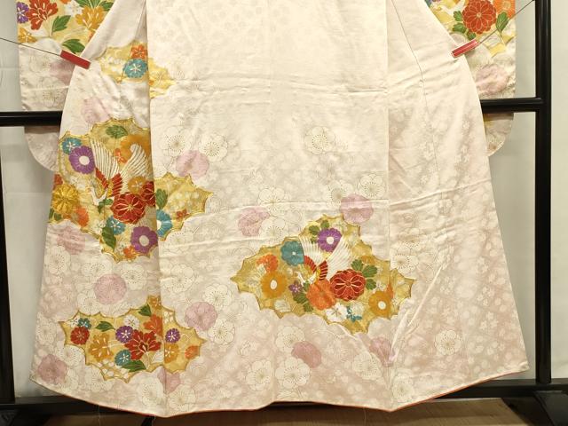 平和屋着物■豪華振袖 駒刺繍 花鳥文 金彩 正絹 逸品 DABJ9345ya