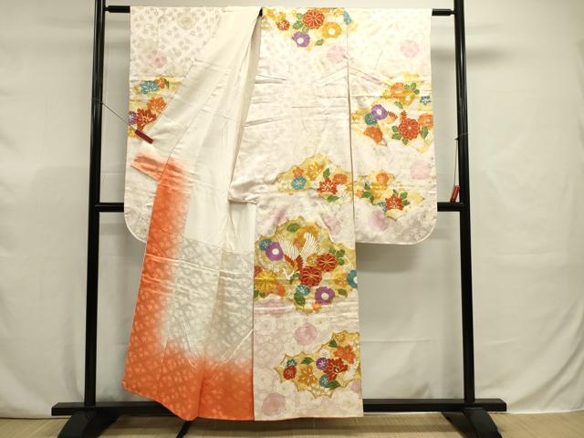 平和屋着物■豪華振袖 駒刺繍 花鳥文 金彩 正絹 逸品 DABJ9345ya